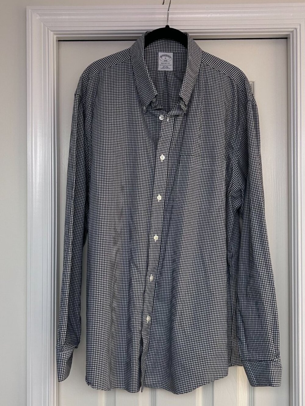 Brooks Brothers 1818 Regent Fit Non-Iron Gingham Shirt Navy XL